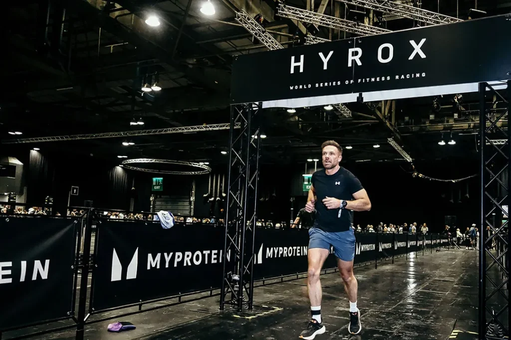 Fit Club York member competing in a HYROX fitness racing event