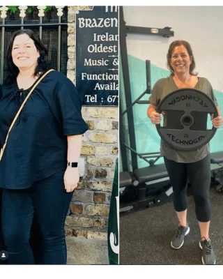 Before and after transformation photo of Fit Club York member Jo showing her fitness progress