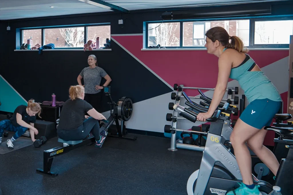 Members taking part in a cardio and conditioning workout at Fit Club York
