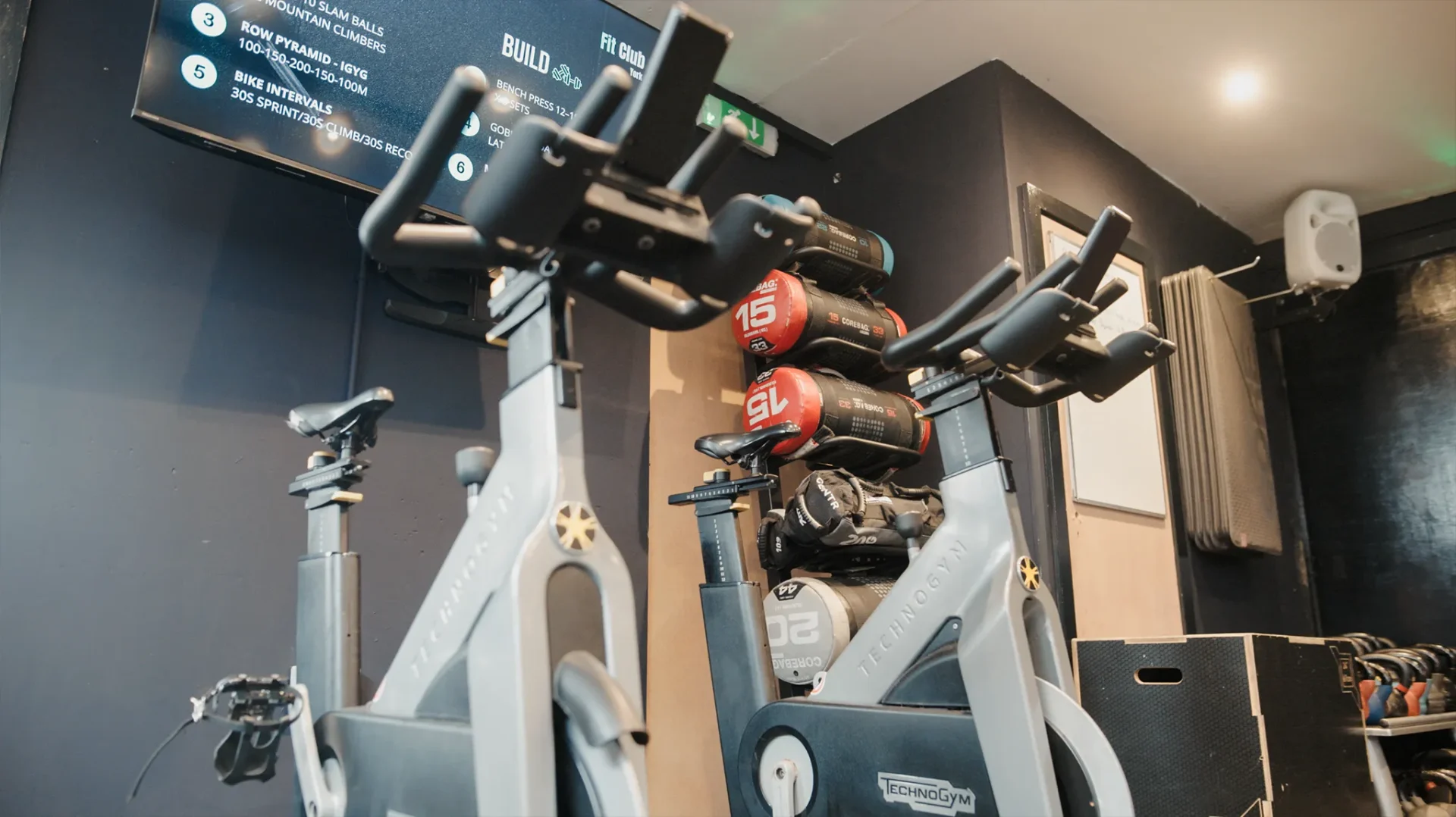 Cardio bikes and functional training equipment inside Fit Club York gym