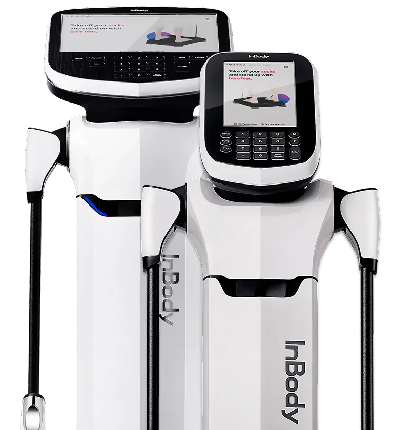 InBody body composition scan machine used at Fit Club York to track member fitness progress, muscle mass, body fat percentage, and overall health metrics.