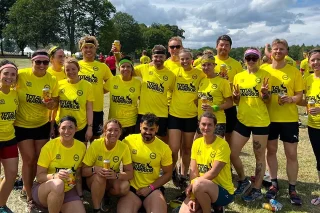Fit Club York members posing together at Total Warrior Leeds 2026 obstacle course event