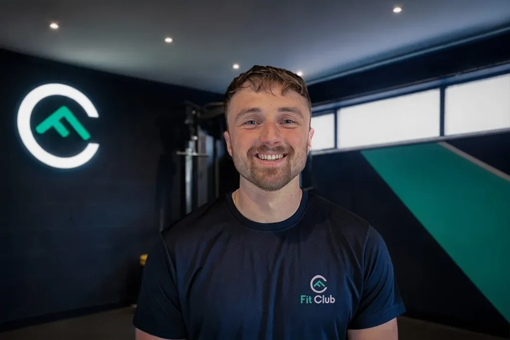 Portrait of Kaine Cox, Coach and Personal Trainer at Fit Club York gym in York.
